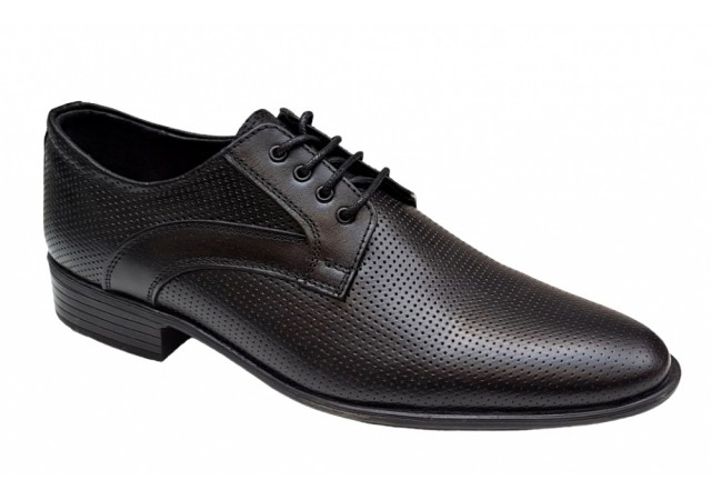 Pantofi barbati, eleganti, din piele naturala, Negru, GKR22N